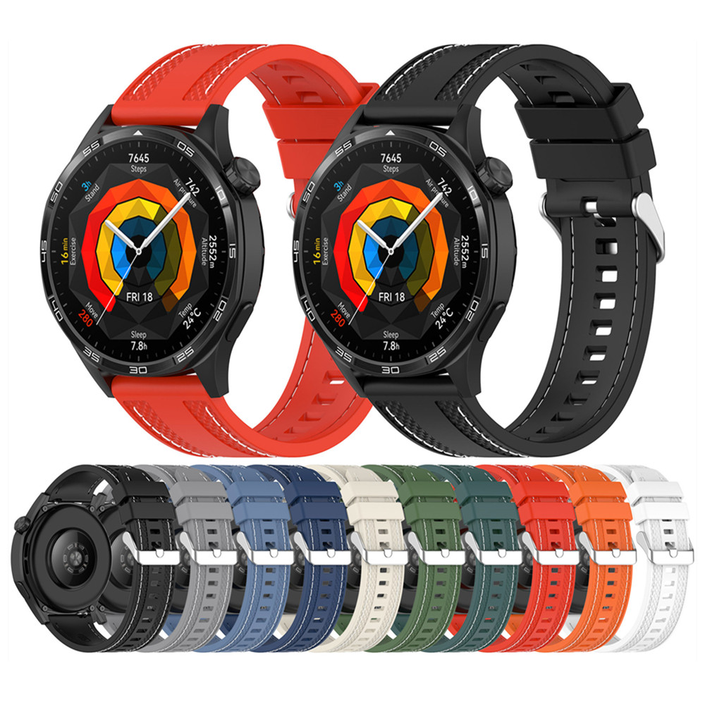 Silicone Watch Band 22Mm - Bracelet universel en silicone cousu pour