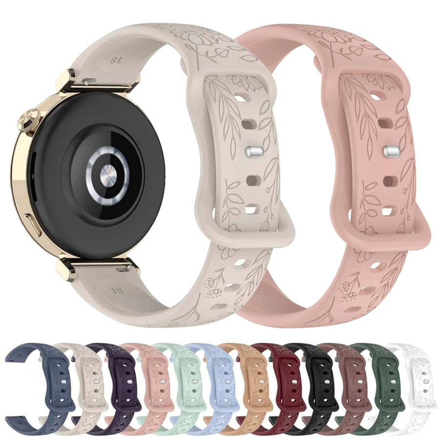 Silicone Watch Band 22Mm - Bracelet en silicone 3D à fleurs