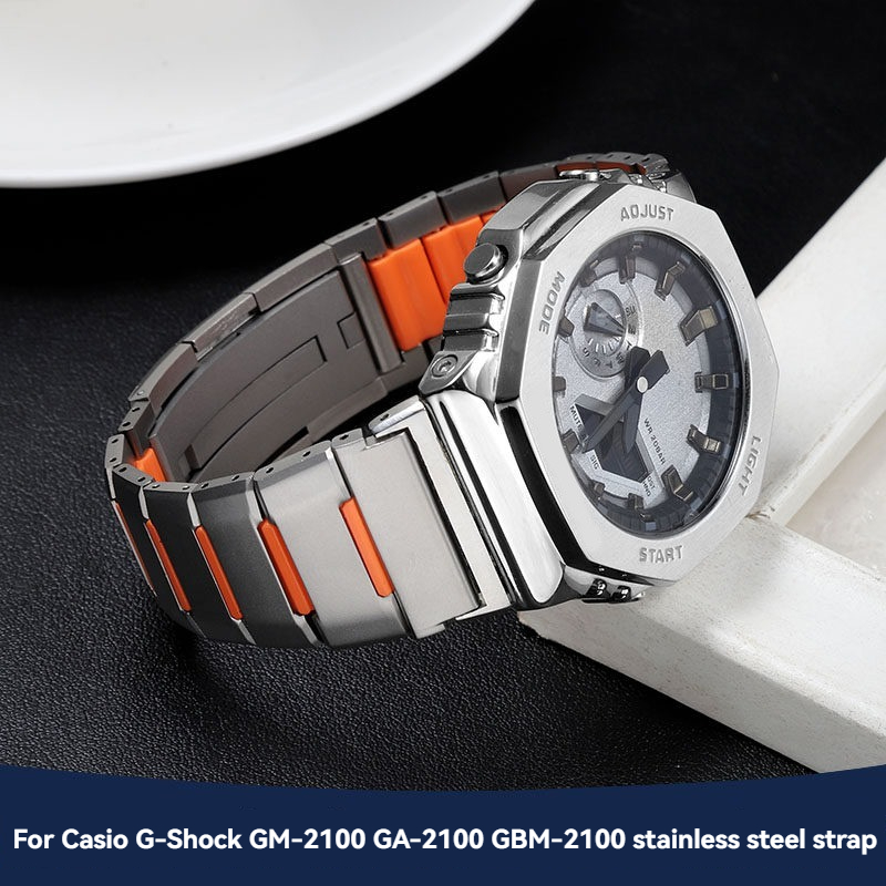 Casio Watch G-Shock Ga-2100 - Bracelet en acier inoxydable octogonal pour