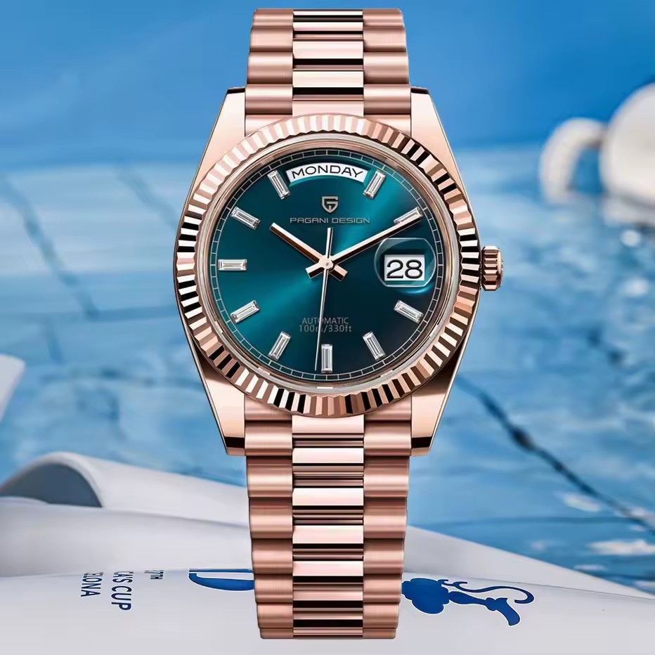 Rolex Watch Datejust - PAGANI DESIGN nouvelle couleur or Rose