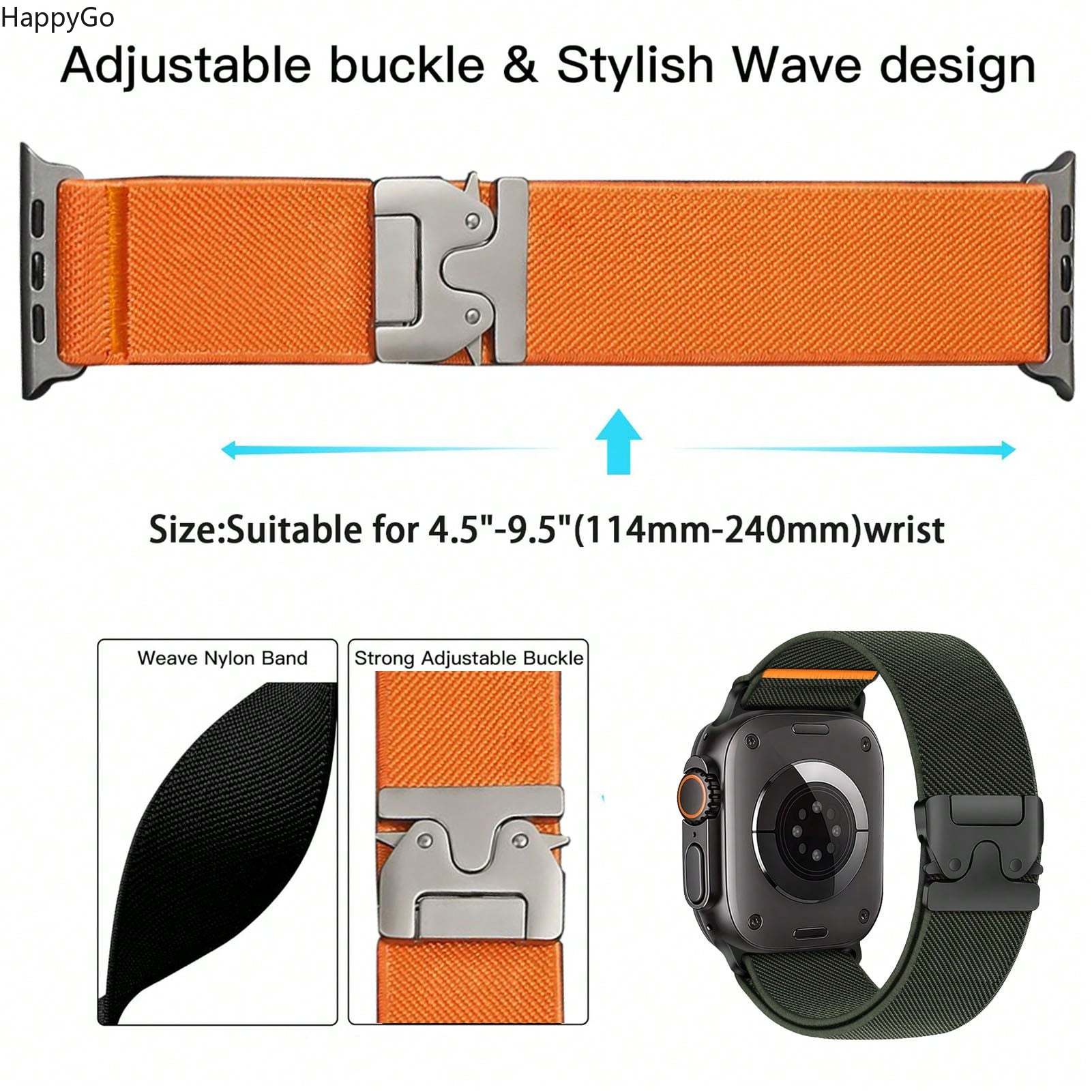 Parachute Strap Elastic - Bracelet de poignet large et extensible
