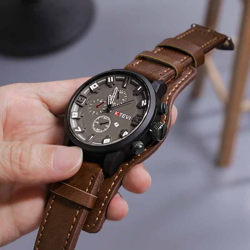 Montres rétro pour hommes, mon - Leather Watch Band Men avis et prix