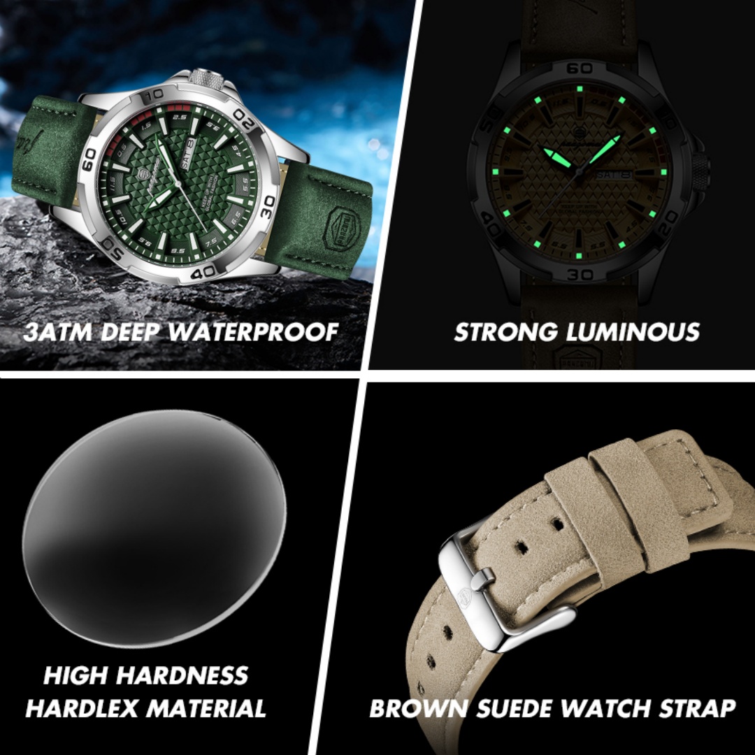 PAAZOMU – montre de luxe pour  - Leather Watch Band Men avis et prix