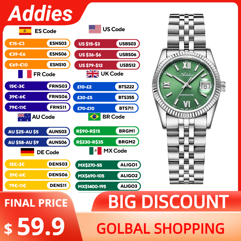 Addies – montre de luxe de hau - Stainless Bracelet Diver avis et prix