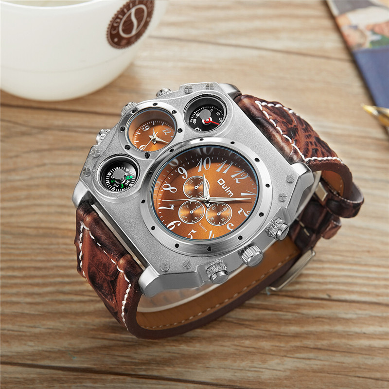 Nouveau modèle OULM montre hom - Leather Watch Band Men avis et prix